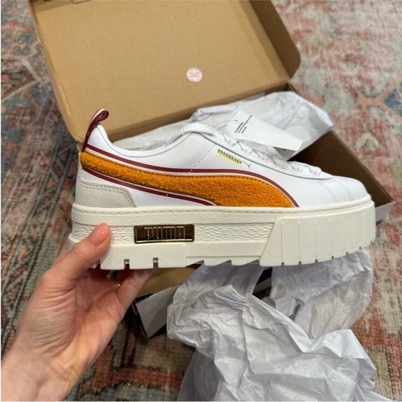 NWT Puma Mayze New Heritage White/Apricot/Red in Women’s size 10 - Picture 6 of 7